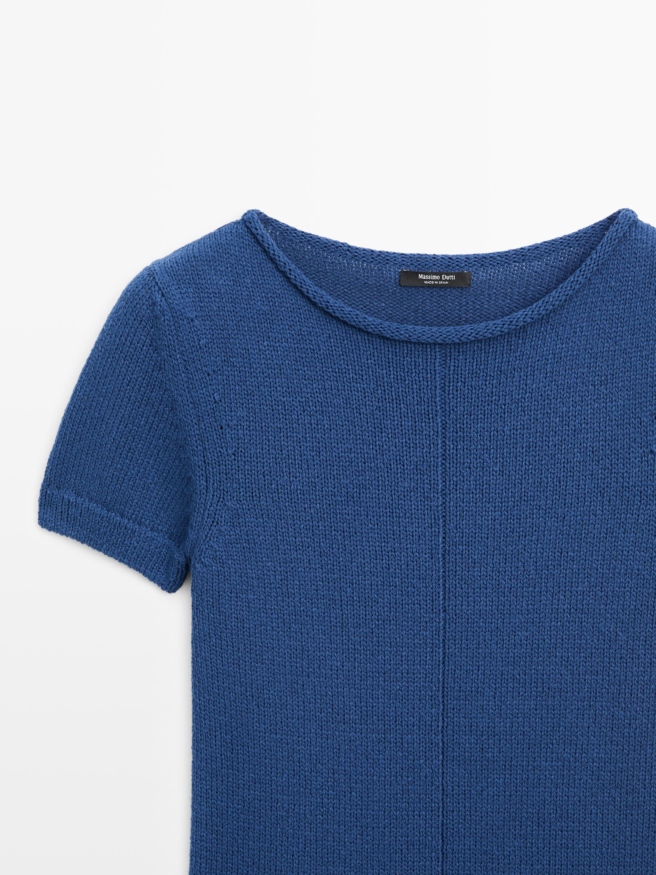 Pull à manches courtes en maille de coton